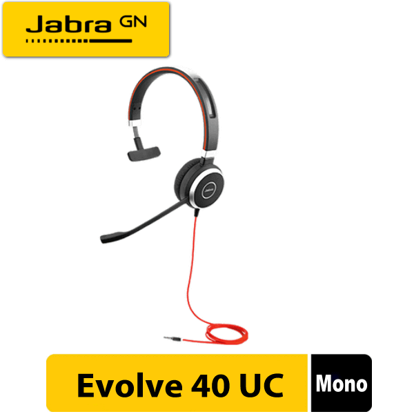 Jabra Evolve 40 UC Mono USB Headset with Integrated Busy Indicator-  (6393-829-209)
